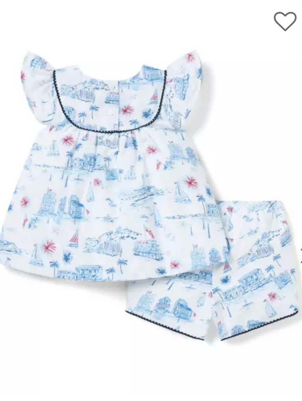 Janie And Jack Americana Toile Top and Bloomer Set
